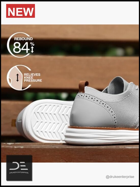 Men\'s Knit Oxfords Sneakers Casual Dress Lace-Up Lightweight Walking Shoes main image 5